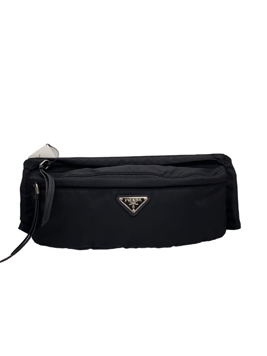 PRADA - 【中古】PRADA◆プラダ/ウエストバッグ/ナイロン/BLK/無地【バッグ】