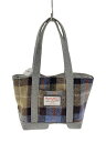 【中古】HARRIS TWEED◆ハンドバッグ/ウール/GRY/チェック//【バッグ】