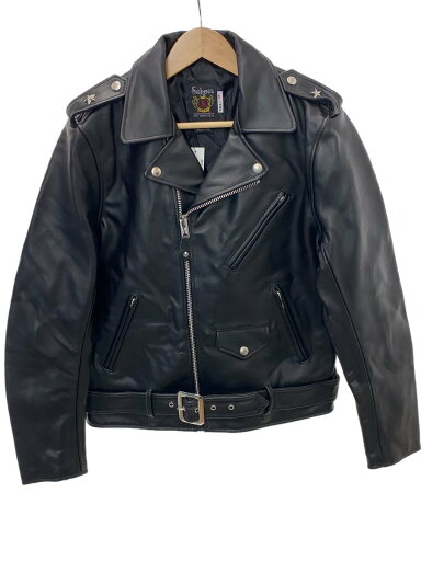 【中古】Schott◆ダブルライダースジャケット/38/レザー/BLK/7164【メンズウェア】 【中古】Schott◆ダブルライダースジャケット/38/レザー/BLK/7164【メンズウェア】