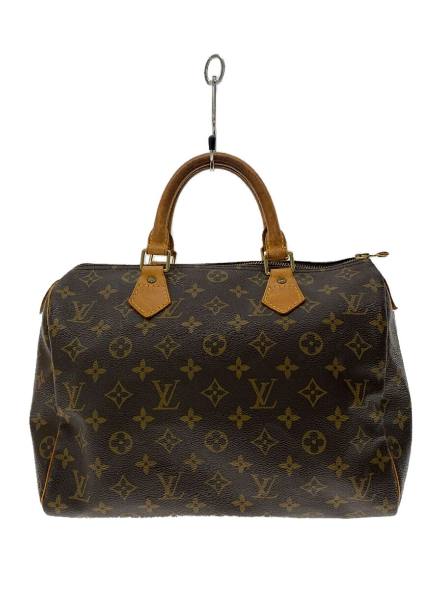 【中古】LOUIS VUITTON◆1)スピーディ30_モノグラム・キャンバス_BRW/PVC/BRW【バッグ】