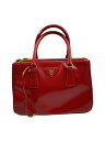 【中古】PRADA◆ガレリア/ショルダーバッグ/レザー/RED/無地/BN2316【バッグ】