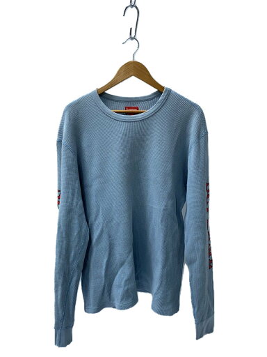 【中古】Supreme◆17AW/sleeve logo waffle thermal/長袖Tシャツ/L/コットン/BLU/プリント【メンズウェア】 【中古】Supreme◆17AW/sleeve logo waffle thermal/長袖Tシャツ/L/コットン/BLU/プリント【メンズウェア】
