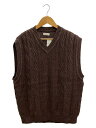 【中古】SHANTii◆ニットベスト(厚手)/L/コットン/BRW【メンズウェア】