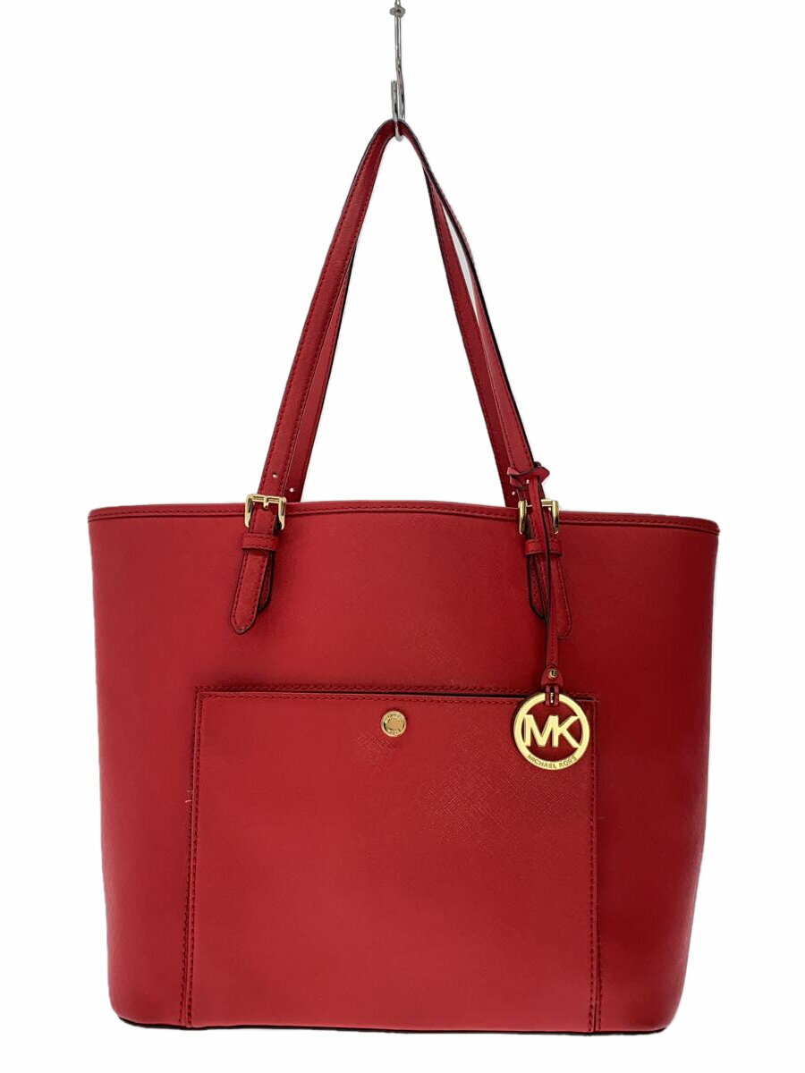 【中古】MICHAEL KORS◆トートバッグ/レザー/RED/無地/30S6GTTT3L【バッグ】