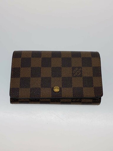 【中古】LOUIS VUITTON◆ポルト・モネ・ビエ・トレゾール_ダミエ・エベヌ_BRW/PVC/BRW/レディース【服飾雑貨他】 【中古】LOUIS VUITTON◆ポルト・モネ・ビエ・トレゾール_ダミエ・エベヌ_BRW/PVC/BRW/レディース【服飾雑貨他】