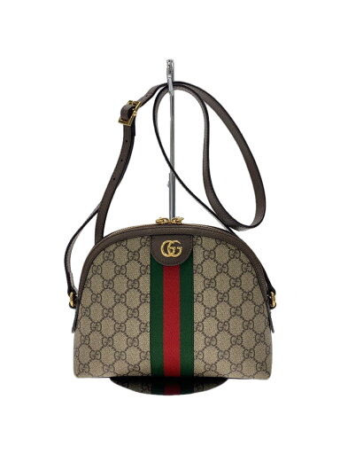 【中古】GUCCI◆ショルダーバッグ_オフィディア_GGスプリーム/レザー/BEG【バッグ】 【中古】GUCCI◆ショルダーバッグ_オフィディア_GGスプリーム/レザー/BEG【バッグ】