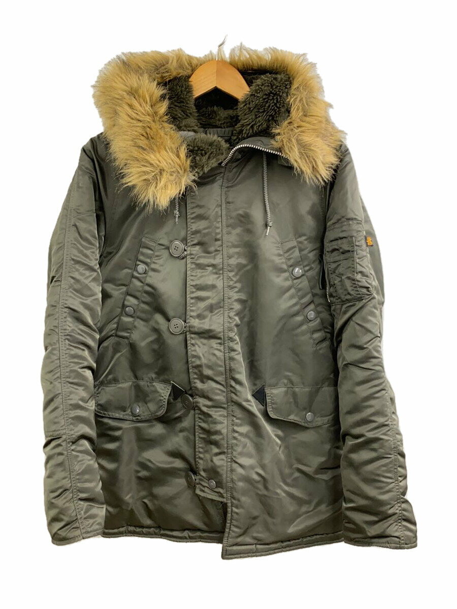 【中古】ALPHA INDUSTRIES◆モッズコート/S/ナイロン/KHK/20094-276【メンズウェア】