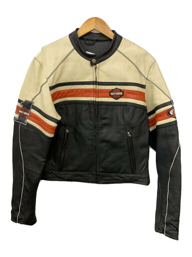 【中古】HARLEY DAVIDSON◆シングルライダースジャケット/L/レザー/ブラック【メンズウェア】 【中古】HARLEY DAVIDSON◆シングルライダースジャケット/L/レザー/ブラック【メンズウェア】