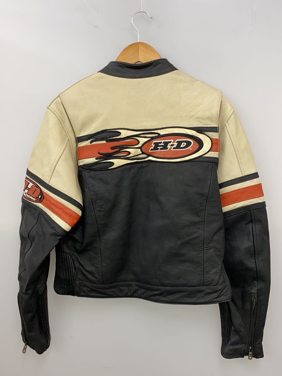 【中古】HARLEY DAVIDSON◆シングルライダースジャケット/L/レザー/ブラック【メンズウェア】