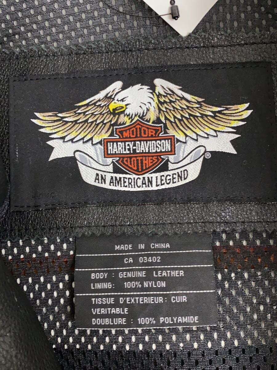 【中古】HARLEY DAVIDSON◆シングルライダースジャケット/L/レザー/ブラック【メンズウェア】