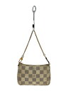 【中古】LOUIS VUITTON◆ミニ・ポシェット・アクセソワール_ダミエ・アズール_WHT/PVC/WHT【バッグ】