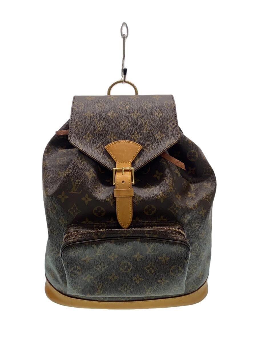 【中古】LOUIS VUITTON◆モンスリ_モノグラム・キャンバス_BRW/PVC/BRW【バッグ】