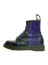 【中古】Dr.Martens◆レースアップブーツ/US9/BLK/NEEDLES STRIPE 8 EYE BOOT【シューズ】