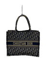 【中古】Christian Dior◆トートバッグ/キャンバス/ネイビー/総柄/ハンドル汚れ【バッグ】