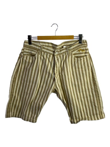 【中古】EVISU◆ショートパンツ/36/コットン/BEG/ストライプ/2001【メンズウェア】 【中古】EVISU◆ショートパンツ/36/コットン/BEG/ストライプ/2001【メンズウェア】