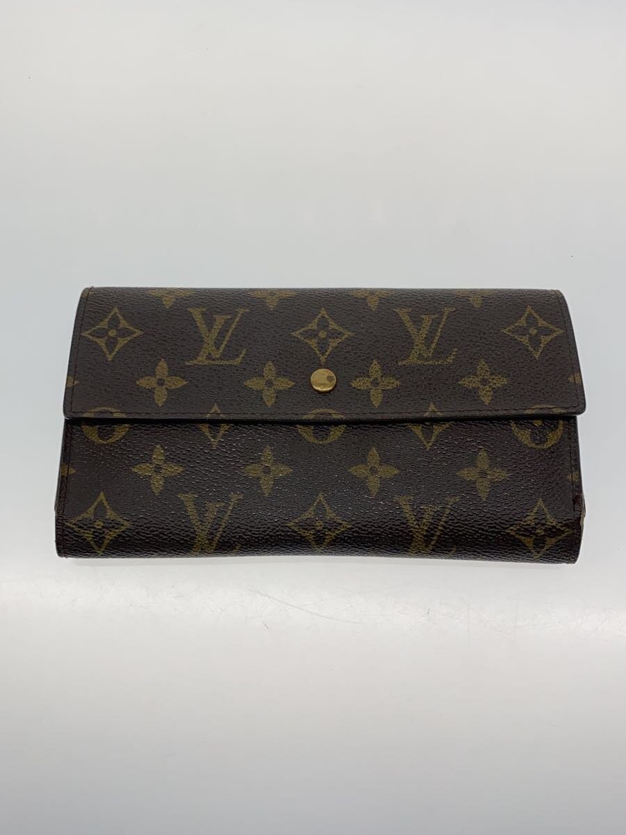 【中古】LOUIS VUITTON◆1)ポルト・トレゾール・インターナショナル_モノグラム・キャンバス/PVC/BRW/総柄/メンズ【服飾雑貨他】