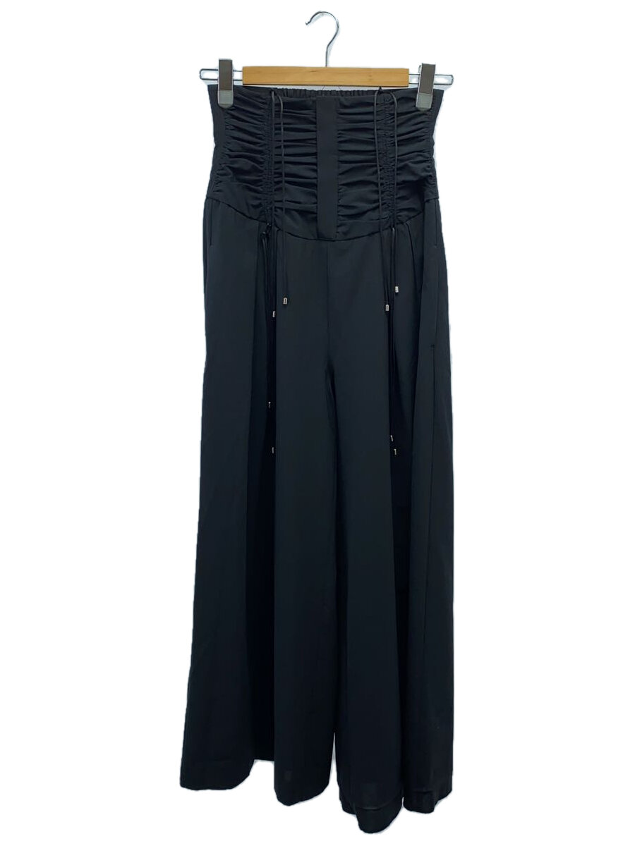 【中古】SNIDEL◆24SS/シャーリングギャザーパンツ/1/ポリエステル/BLK/SWFP241219【レディースウェア】