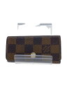 【中古】LOUIS VUITTON◆ミュルティクレ4_ダミエ・エベヌ_BRW/--/BRW/レディース【服飾雑貨他】