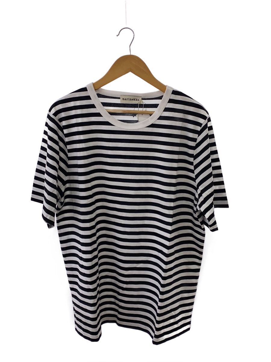 【中古】marimekko◆Tシャツ/L/コットン/WHT/ボーダー/094086-068【レディースウェア】