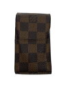【中古】LOUIS VUITTON◆エテュイ・シガレット_ダミエ・エベヌ_BRW/--/BRW/レディース【服飾雑貨他】