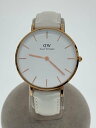 【中古】Daniel Wellington◆クォーツ腕時計/アナログ/レザー/WHT/WHT/DW00100189【服飾雑貨他】