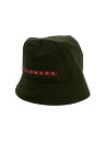 【中古】PRADA◆テクニカルファブリック/バケハ/バケットハット/FREE/ナイロン/KHK/無地/メンズ【服飾雑貨他】