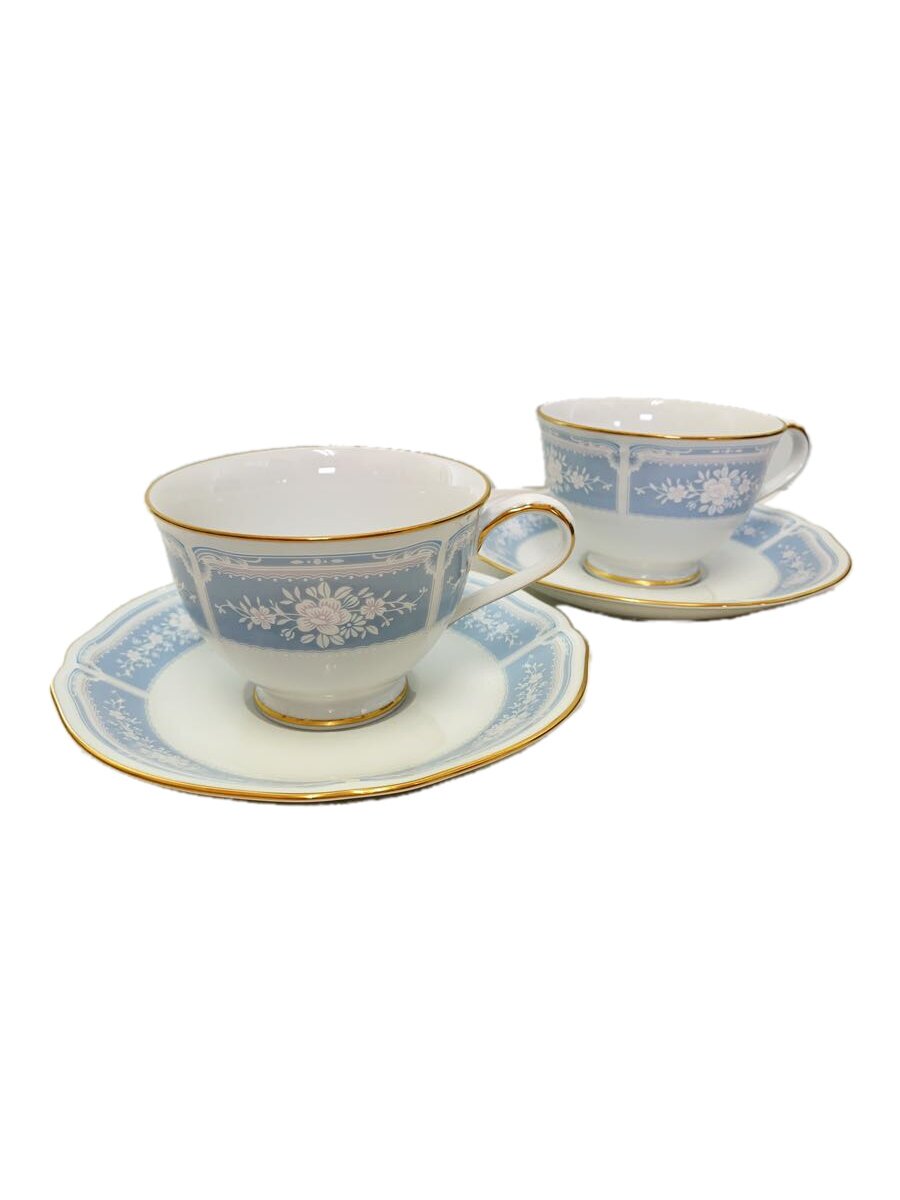 【中古】Noritake◆レースウッドゴールド/カップ&ソーサー/2客セット/ホワイト/ブルー/Y6578G/1507【キ..