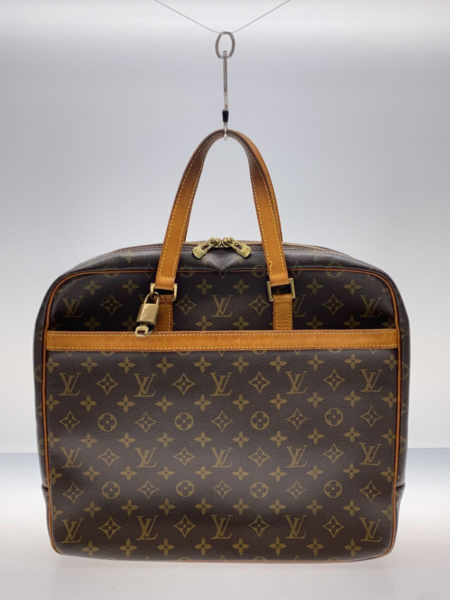 【中古】LOUIS VUITTON◆ポルト・ドキュマン・ペガス_モノグラム・キャンバス_BRW/PVC/BRW【バッグ】