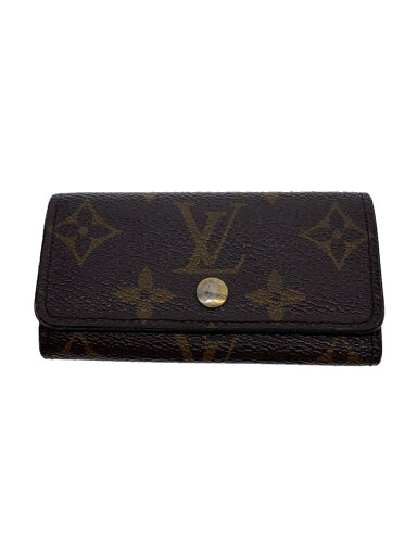 【中古】LOUIS VUITTON◆ミュルティクレ4_モノグラム・キャンバス_BRW/レザー/BRW/総柄/レディース【服飾雑貨他】 【中古】LOUIS VUITTON◆ミュルティクレ4_モノグラム・キャンバス_BRW/レザー/BRW/総柄/レディース【服飾雑貨他】