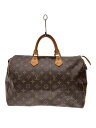 【中古】LOUIS VUITTON◆1)スピーディ35_モノグラム・キャンバス_BRW/PVC/ブラウン/モノグラム/USA製/【バッグ】