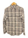 【中古】POLO RALPH LAUREN◆ネルシャツ/XS/コットン/GRY/チェック【メンズウェア】