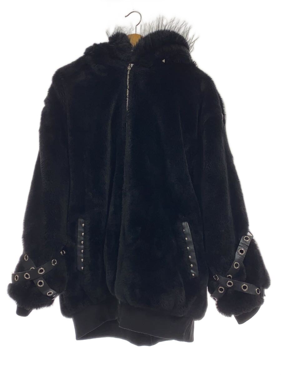 【中古】Dim Moire/ジップパーカー/FREE/ポリエステル/BLK/4649109100【レディースウェア】
