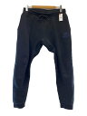 【中古】MONCLER◆REGULAR PANTS/ロゴワッペン/L/コットン/ブラック/I20918H00027【メンズウェア】