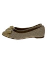 【中古】Salvatore Ferragamo◆フラットパンプス/--/IVO/レザー【シューズ】