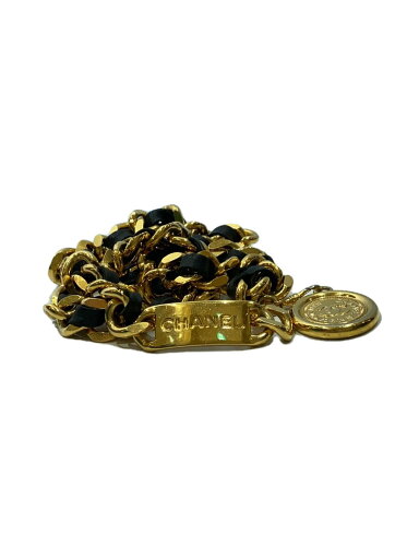 【中古】CHANEL◆チェーンベルト メダリオン/レザー/BLK/レディース/95A【服飾雑貨他】 【中古】CHANEL◆チェーンベルト メダリオン/レザー/BLK/レディース/95A【服飾雑貨他】