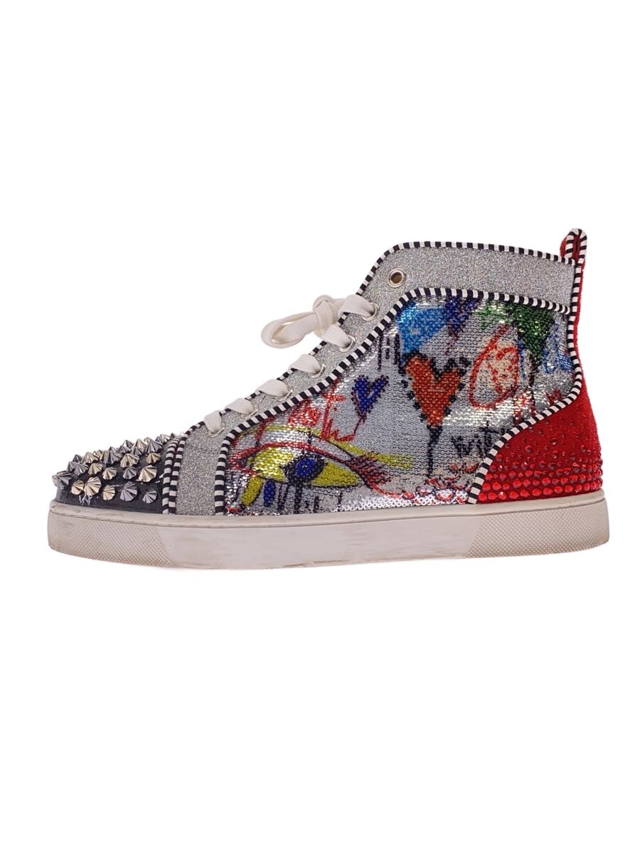 【中古】Christian Louboutin◆NO LIMIT F18 FLAT PAT NACR/ハイカットスニーカー/39/マルチカラー【シューズ】