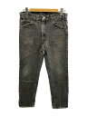 【中古】Levi’s◆先染め/ブラック/ボトム/34/デニム/BLK/無地/505【メンズウェア】