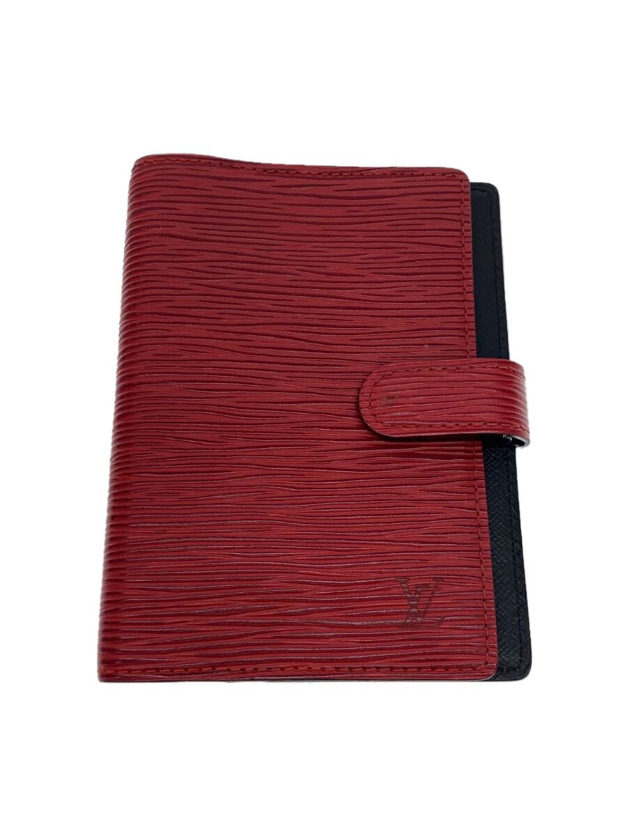【中古】LOUIS VUITTON◆アジェンダPM_エピ_RED/レザー/RED/無地/メンズ【服飾雑貨他】(4.0)