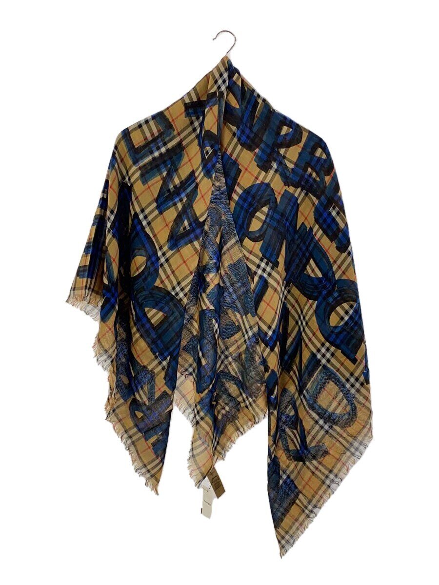 【中古】BURBERRY LONDON◆スカーフ/ウール/BEG/チェック/メンズ/4071000【服飾雑貨他】