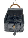 【中古】GUCCI◆リュック/レザー/BLK/無地【バッグ】