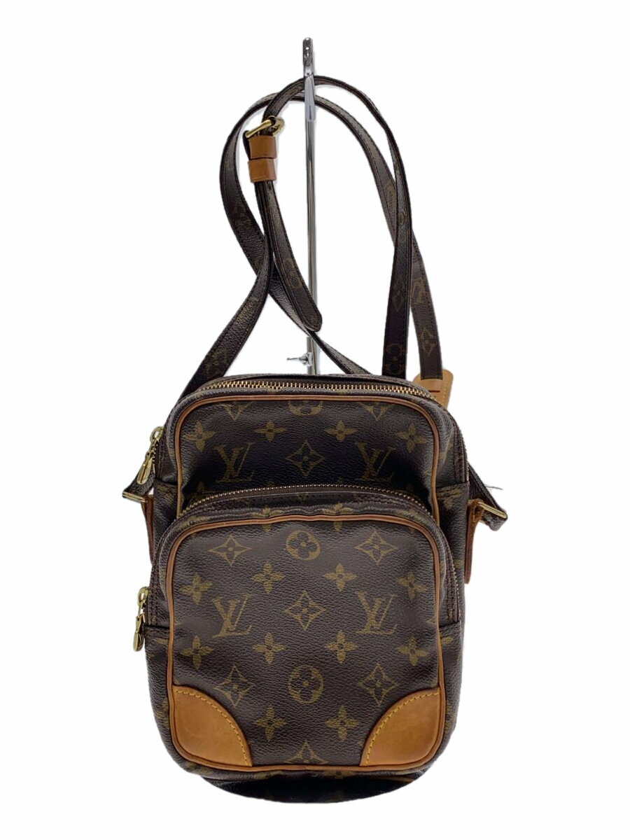 【中古】LOUIS VUITTON◆アマゾン_モノグラム・キャンバス_BRW/PVC/BRW/総柄【バッグ】