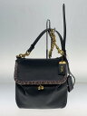 【中古】COACH◆エキゾティックディテール/ショルダーバッグ/レザー/BLK/無地/c1980-75501【バッグ】