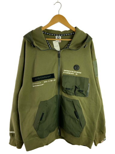 【中古】AAPE BY A BATHING APE◆ジャケット/XL/コットン/カーキ【メンズウェア】 【中古】AAPE BY A BATHING APE◆ジャケット/XL/コットン/カーキ【メンズウェア】