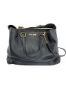【中古】MIU MIU◆ハンドバッグ/レザー/BLK/無地【バッグ】