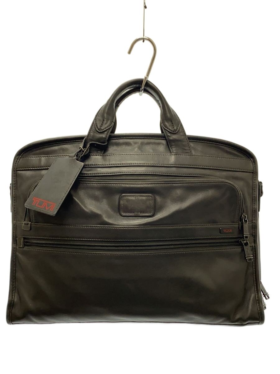 TUMI - 【中古】TUMI◆ブリーフケース/レザー/BLK/無地/96111DH/ショルダー欠品/ショルダー欠品【バッグ】