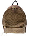 【中古】COACH◆チャーリ-/シグネチャー/リュック/レザー/ブラウン/総柄/F32200【バッグ】