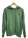 【中古】STUSSY◆パーカー/S/コットン/GRN/無地【メンズウェア】