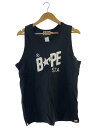 【中古】A BATHING APE◆タンクトップ/M/コットン/ブラック/001VTJ301004M【メンズウェア】