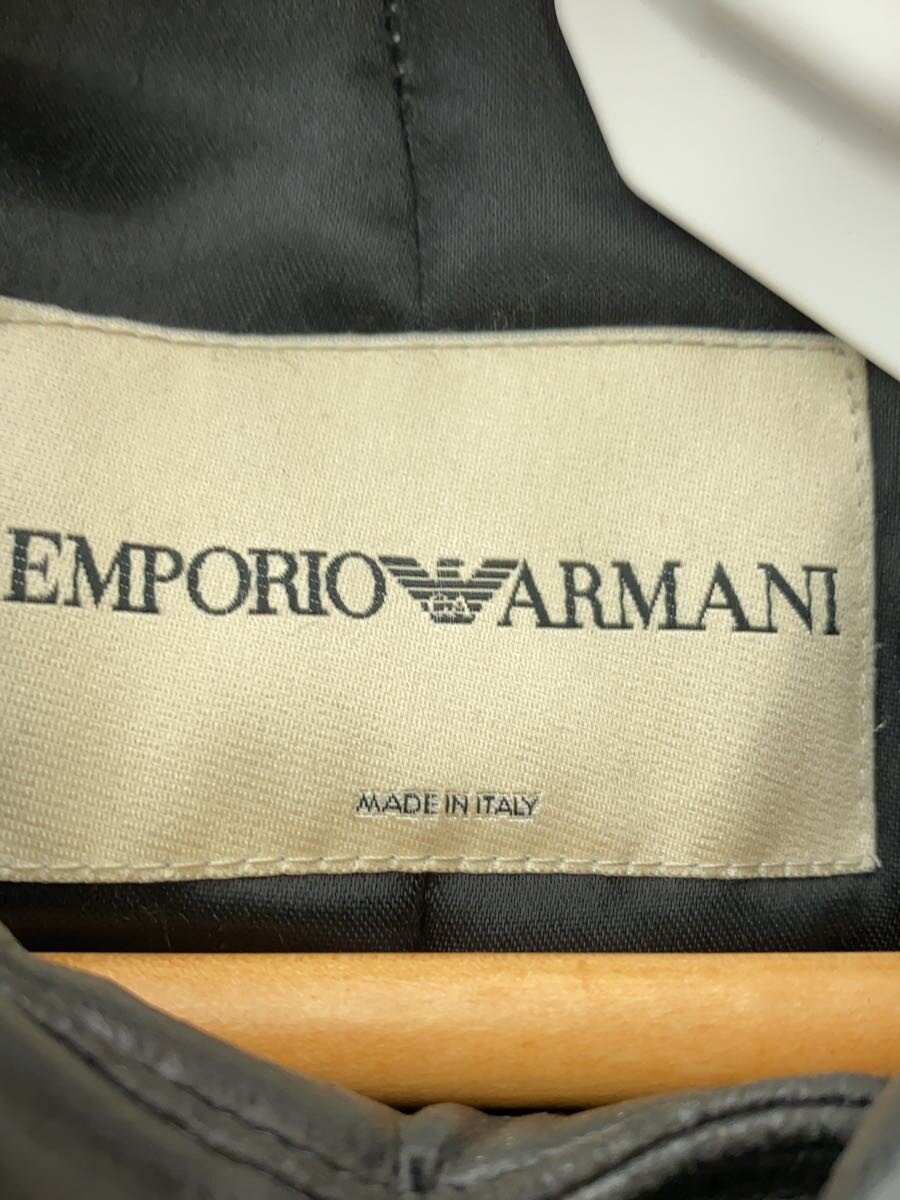 2nd STREET 楽天市場店の【中古】EMPORIO ARMANI◆コート/52/レザー/BLK/無地【メンズウェア】｜アングル3