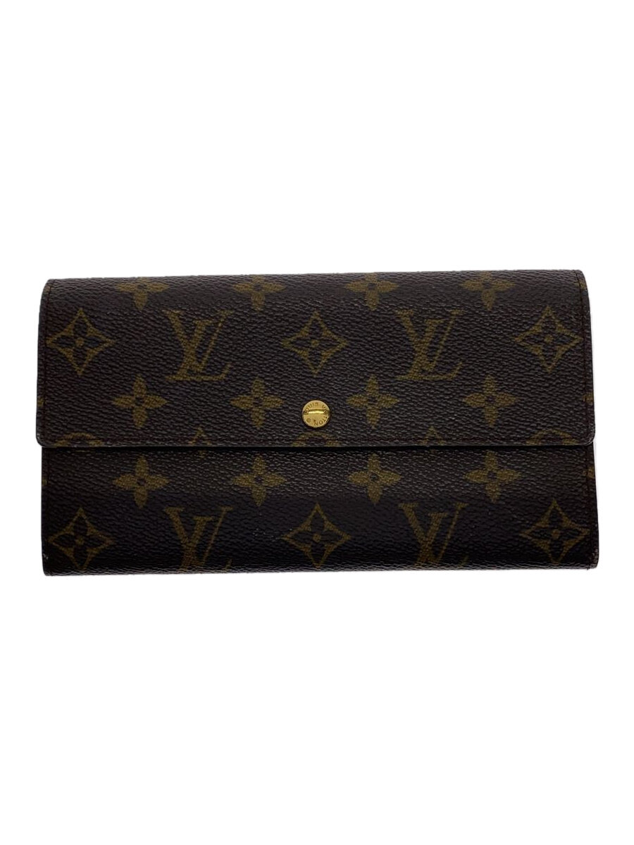 【中古】LOUIS VUITTON◆2)ポシェット・ポルト・モネ・クレディ_モノグラム・キャンバス_BRW/PVC/BRW/レディース【服飾雑貨他】
